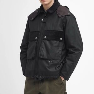 NEW Barbour Re-Engineered Spey M Black Men's Waxed Jacket Cotton Snow Rain Coat